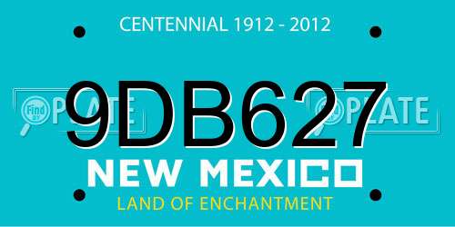 9DB627 New Mexico License Plate