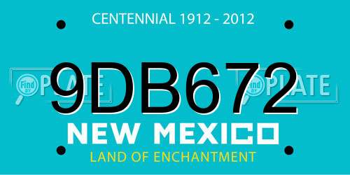 9DB672 New Mexico License Plate