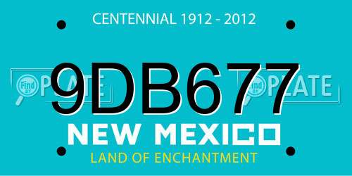 9DB677 New Mexico License Plate