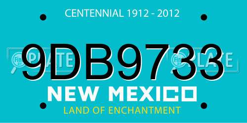 9DB9733 New Mexico License Plate