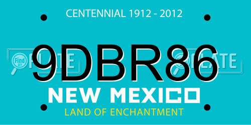 9DBR86 New Mexico License Plate
