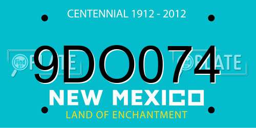 9DO074 New Mexico License Plate