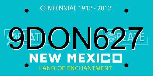 9DON627 New Mexico License Plate