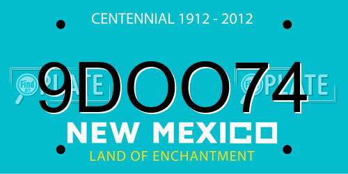9DOO74 New Mexico License Plate