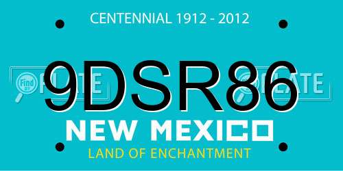9DSR86 New Mexico License Plate
