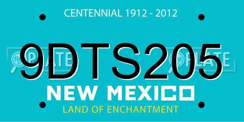 9DTS205 New Mexico License Plate