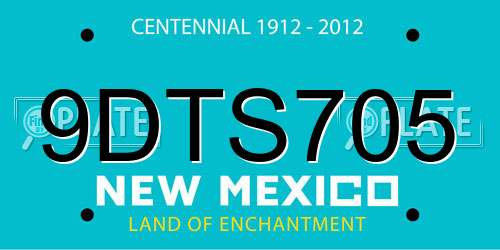 9DTS705 New Mexico License Plate