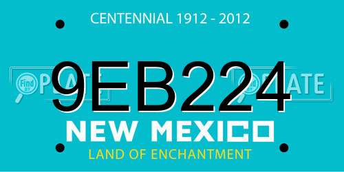 9EB224 New Mexico License Plate