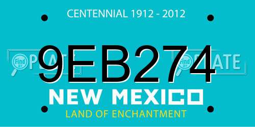9EB274 New Mexico License Plate