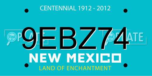 9EBZ74 New Mexico License Plate