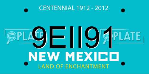9EII91 New Mexico License Plate