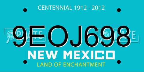 9EOJ698 New Mexico License Plate