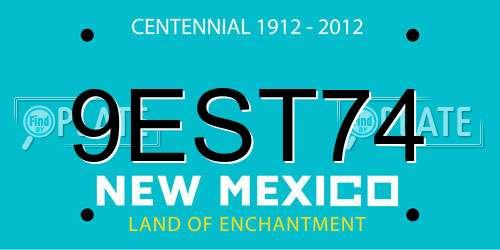 9EST74 New Mexico License Plate