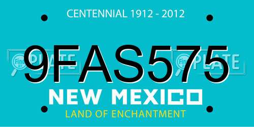 9FAS575 New Mexico License Plate