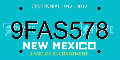 9FAS578 New Mexico License Plate
