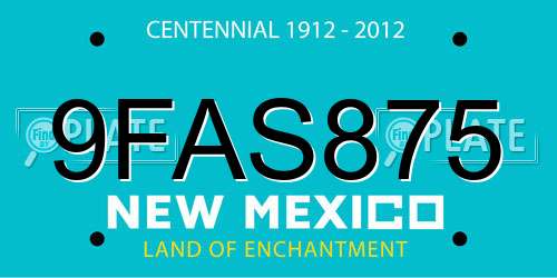 9FAS875 New Mexico License Plate