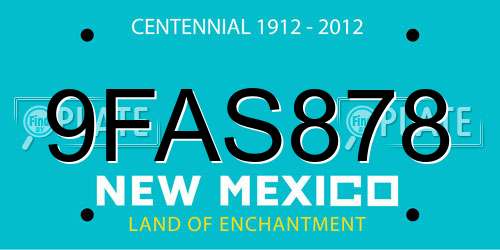 9FAS878 New Mexico License Plate