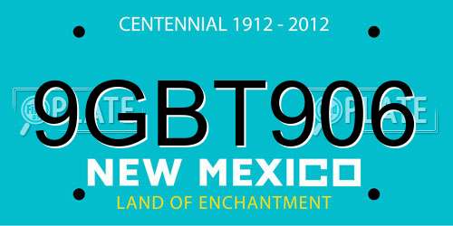 9GBT906 New Mexico License Plate