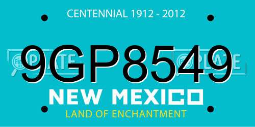9GP8549 New Mexico License Plate