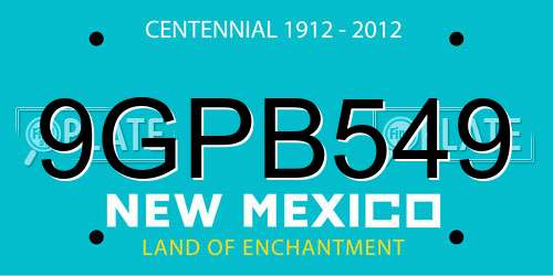 9GPB549 New Mexico License Plate