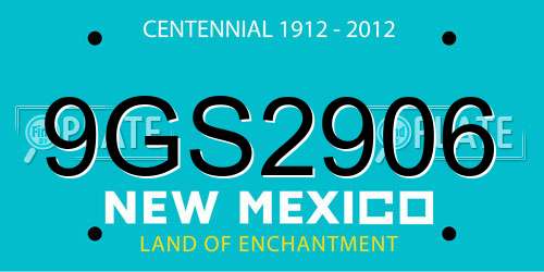 9GS2906 New Mexico License Plate