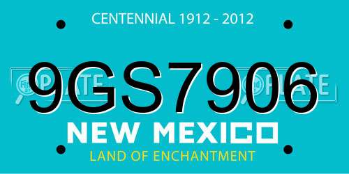 9GS7906 New Mexico License Plate