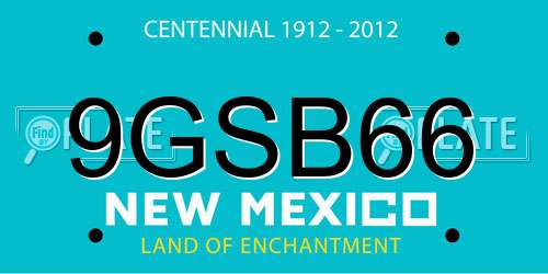 9GSB66 New Mexico License Plate