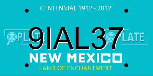 9IAL37 New Mexico License Plate