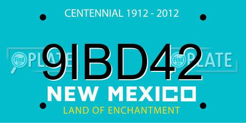 9IBD42 New Mexico License Plate
