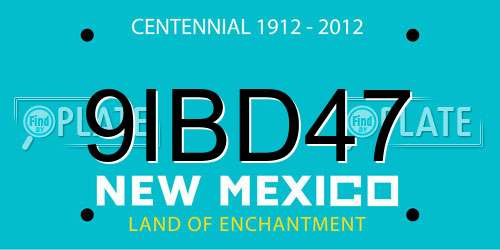 9IBD47 New Mexico License Plate