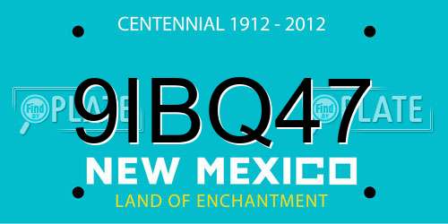 9IBQ47 New Mexico License Plate