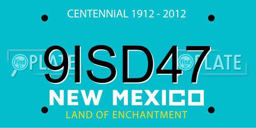 9ISD47 New Mexico License Plate