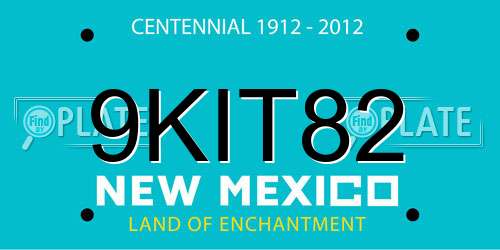 9KIT82 New Mexico License Plate