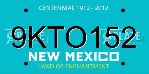 9KTO152 New Mexico License Plate