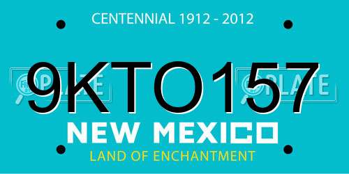 9KTO157 New Mexico License Plate