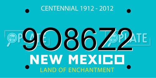 9O86Z2 New Mexico License Plate