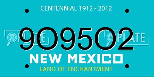 9O95O2 New Mexico License Plate