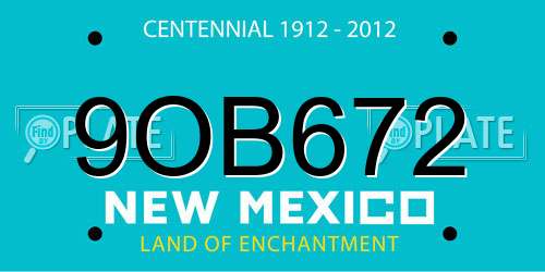 9OB672 New Mexico License Plate