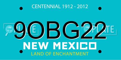 9OBG22 New Mexico License Plate