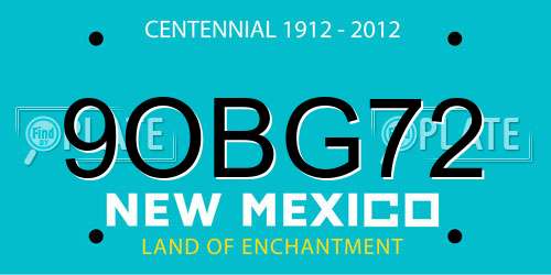 9OBG72 New Mexico License Plate