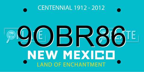 9OBR86 New Mexico License Plate