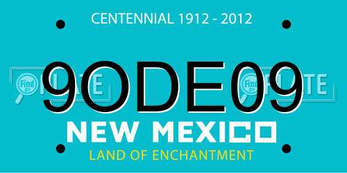 9ODE09 New Mexico License Plate