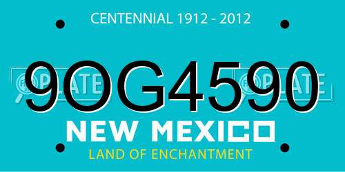 9OG4590 New Mexico License Plate