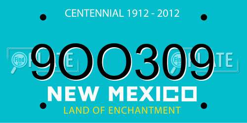 9OO309 New Mexico License Plate