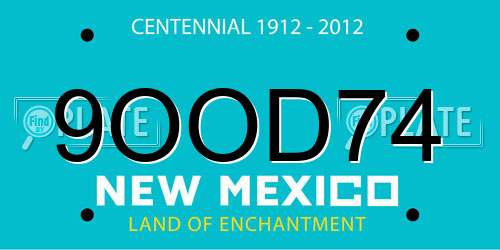 9OOD74 New Mexico License Plate