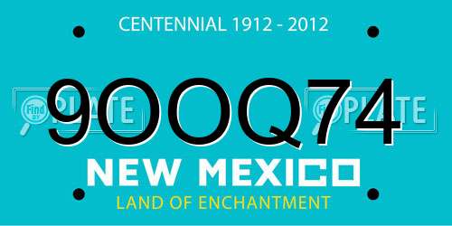 9OOQ74 New Mexico License Plate