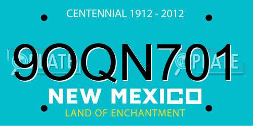 9OQN701 New Mexico License Plate