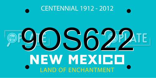 9OS622 New Mexico License Plate