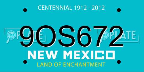 9OS672 New Mexico License Plate
