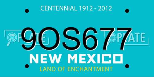 9OS677 New Mexico License Plate